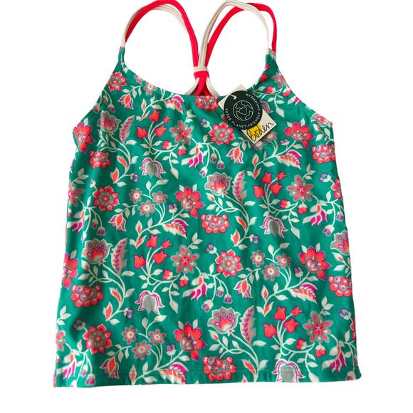 NEW Mini Boden Green Floral Tankini Top 13-14 - Picture 1 of 4